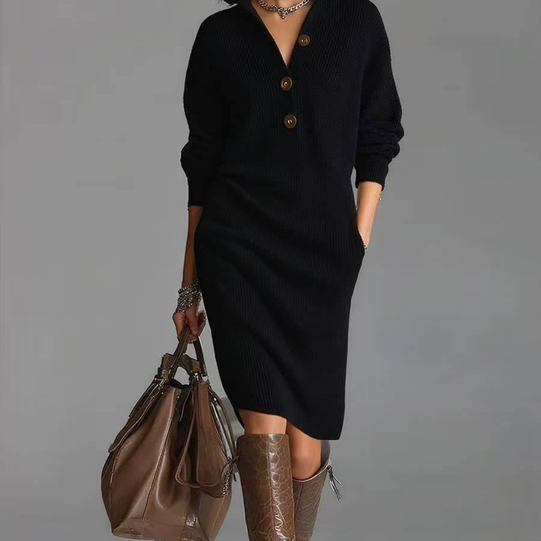 Lily - Robe Pull Élégante à Boutons